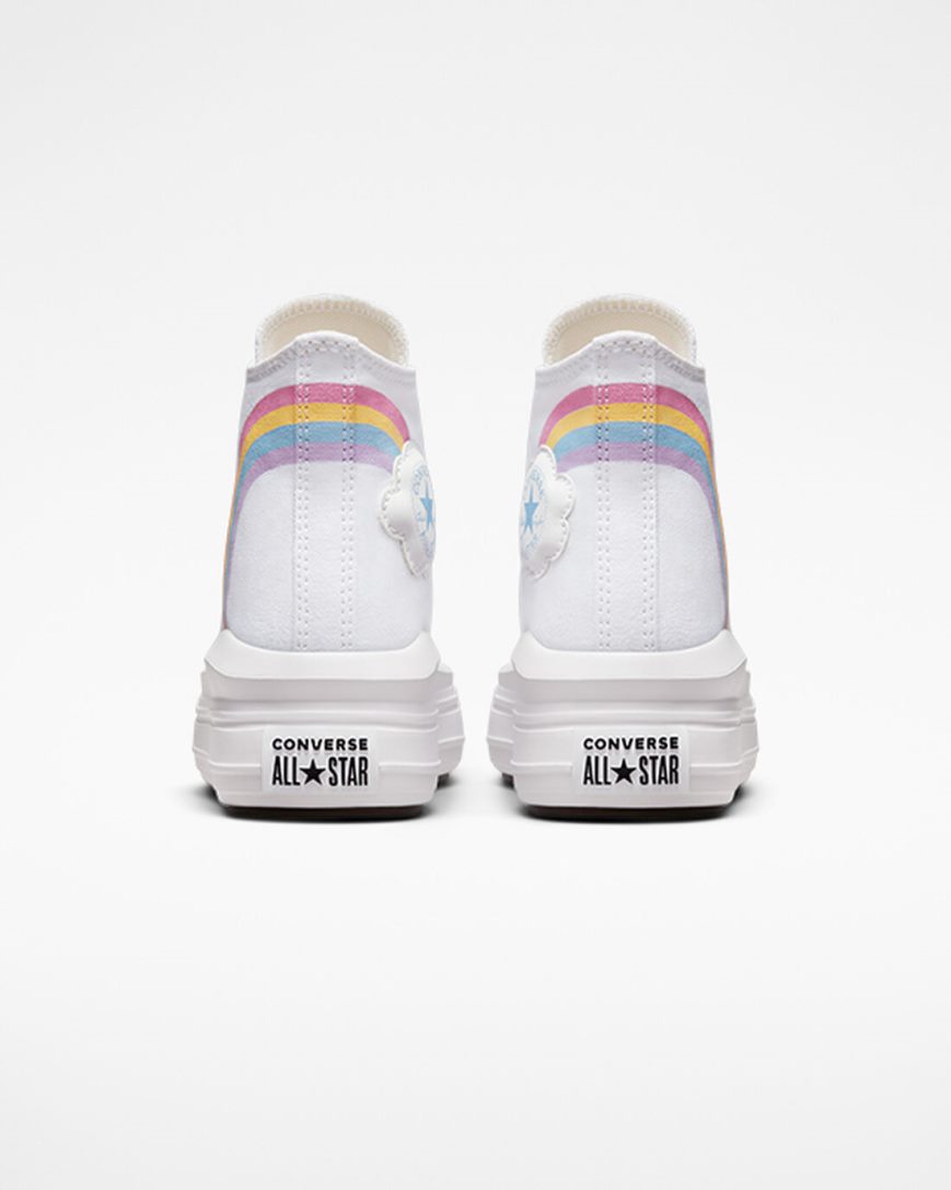 Topanky Na Platforme Converse Chuck Taylor All Star Move Rainbow Cloud Vysoke Dievcenske Biele Modre Ruzove | SK CRLBW4